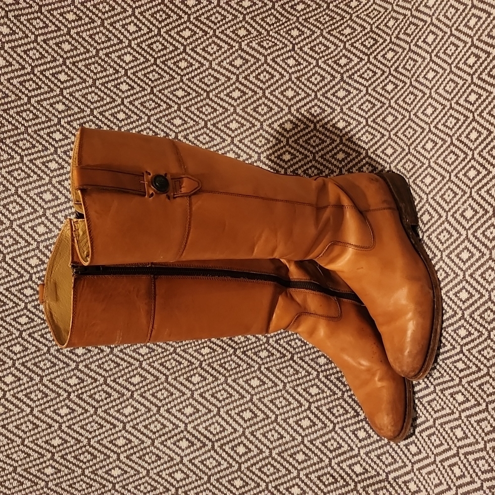 FRYE Jayden Button Tall Riding Boot, Tan, Size 8